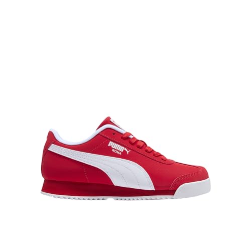 Image of Puma, Unisex-Child, Roma Reversed, for All Time Red-Puma White, Big Kid-5.5