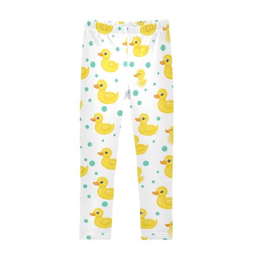 Yellow Ducks Girls' Leggings Toddler Doodles Kids Yoga Pants Dance Active Tights 4T
