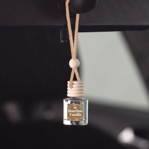 Image of CANDECraftCo Car Air Hanging Fragrance Oil, Car Auto Freshener for Essential Oils, Scents Fragrance Aromatherapy Automobile Diffuser, Long Lasting (Bourbon Vanilla)