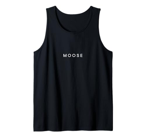Moose Minimalist Text Moose Lover Tank Top