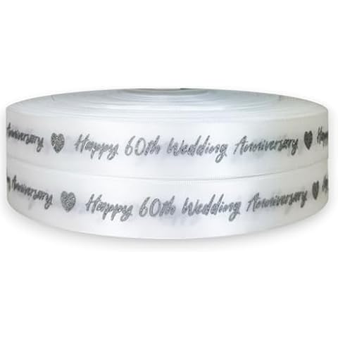 Happy 60th Diamond Wedding Anniversary Grosgrain Ribbon Cover