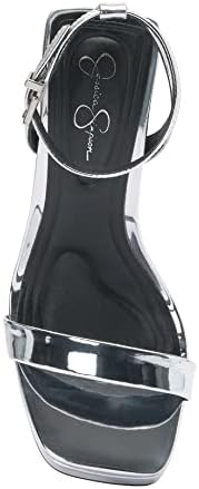 Jessica Simpson Women's Adonia High Heel Sandal Heeled, Silver, 5 | Image 4