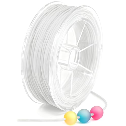 Redamancy 1mm x 35m Fil pour Bracelet Perle, Fil Elastique pour Bracelet Resistant, Cordon Blanche, Elastique Ficelle pour Perles, Bracelets, Colliers,...