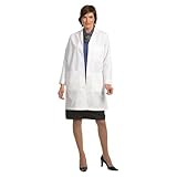Worklon 407XS ポリエステル/コットン レディース コンサルテーション ラボコート、ボタンフロントクロージャー付き、XS、ホワイト