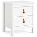 Pemberly Row Contemporary 2 Drawer Nightstand in White