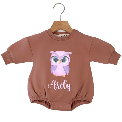 DIKILA STORE Personalized Animals Baby Romper - Custom Name Bubble