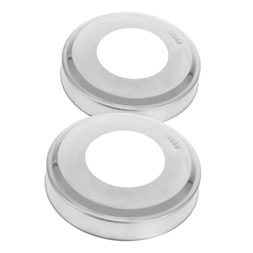 BESPORTBLE 2pièces Plaques De Rosaces Acier Inoxydable Couvercles pour Échelle De Piscine Creusée De Rechange pour Main Courante De Piscine