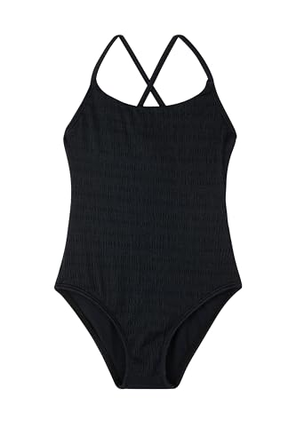 Image of Gottex Kids Textured Criss Cross Tie Back One Piece Swimsuit Chlorine Fade Resistant and Built-in UPF UV 50+ Protection