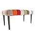 Versa Red Patchwork Banco pie de Cama Taburete, Madera y Algodón, Rojo,...
