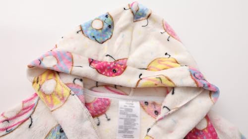 Image of Kids Hooded Bathrobe Girls Soft Plush Hooded Flannel Pajamas Sleepwear Boys Spa Robe