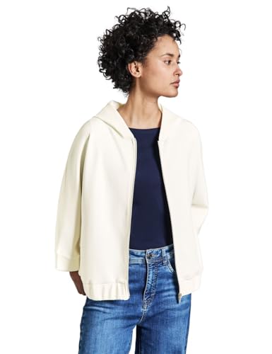 Street One A322804 Chaqueta con Capucha de Aspecto de Seda, Blanco Crudo, 38 para Mujer