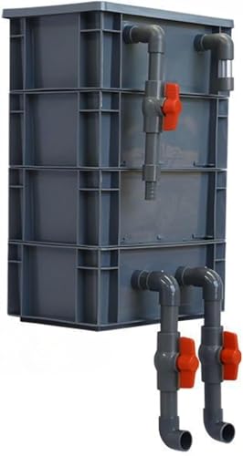 Hinniuy 水槽フィルター 上部箱フィルターボックスの魚の池の浄化循環水装置水槽トリクルボックスフィルターボックス 熱帯水族館に適しています (4段高さ44*長さ30*幅20cm)