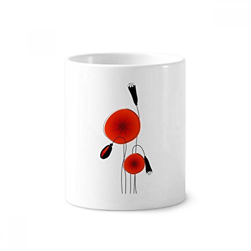 Gobelet de rangement pavot en céramique porte-stylo tasse blanche