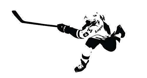 Room Wall Decor - Hockey Player Vinyl Decal Stickers For Home Or Office, Bedroom, Locker Room, Ice Rink Or Man Cave - Custom Sizes And Colors Match The Theme Of Any Living Space #TOP25