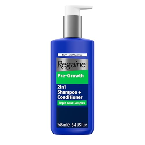 Regaine Pre-Growth 2in1 Shampoo and Conditioner 248 ml for Hair Care with Triple Acid Complex to Help Visibly Thicken and Prepare Scalp for Hair Regrowth Treatments