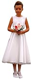 aus Satin und feinem Tüll deine-Brautmode Kommunionkleid Spitze Kleid 3/4 Spitzenkleid Kommunion, Unterrock, Marie 122