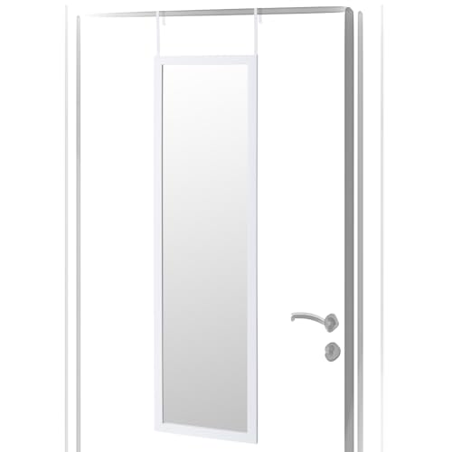 Miniatura 8 de Lolahome - Espejo Blanco Largo Rectangular Para Colgar En Puerta O Pared De Cuerpo Entero De 125x35 Cm, Incluye 2 Ganchos Fáciles De Quitar Para Colgar En Puertas