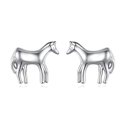 Boucles d'oreilles cheval argent 925 cadeau femme anniversaire