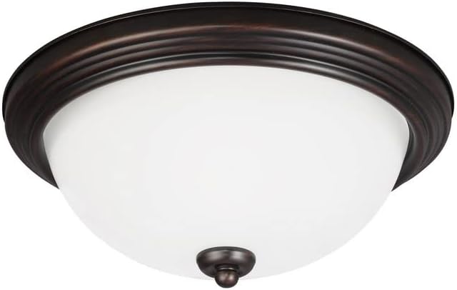 Generation Lighting 2-Light Geary Transitional Flush Mount Ceiling Lamp Bronze 77264EN3-710, Ceiling Light Fixture for Home Decor, Ceiling Mount Light for Bedroom, Kitchen, Living Room Decor