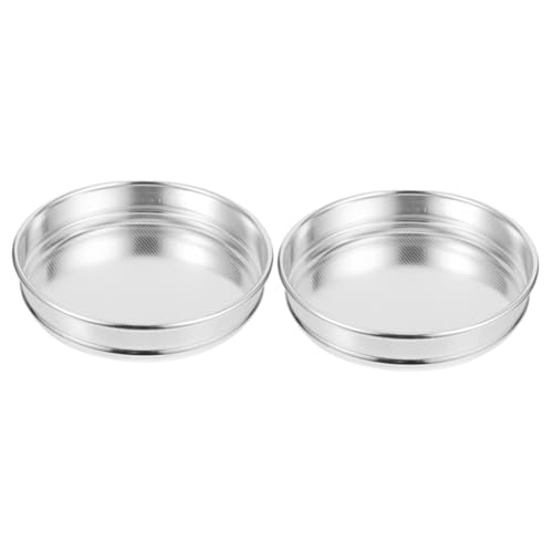 OUNONA 2pcs Filter Tools Kitchen Grain Sifter Cooking Strainer Home Sieve Mesh Screen Metal Sieve Household Sieve Manual Cereals Sieve Round Sieve Kitchen Ingredients Sieve Aluminum