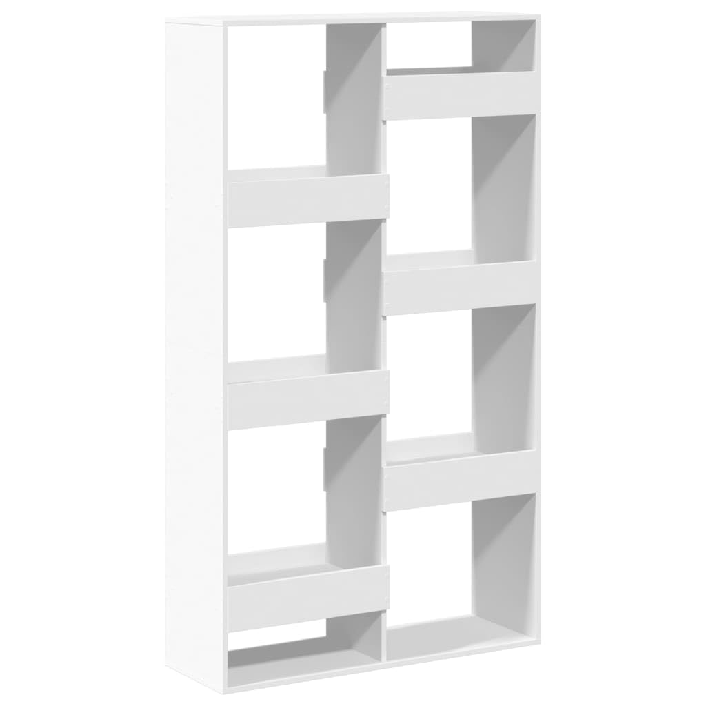 Separador blanco 100 x 33 x 175 cm Estantería de madera Diseño moderno con 8 compartimentos, versátil en salón, oficina, dormitorio, cocina, pasillo