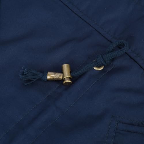 YYNUDA Wintermantel Damen Warm Gefüttert Winter Parka Mittellang Winterjacke Winterparka mit Fellkapuze Dicke Coat Große Größen #337 Blau 4XL