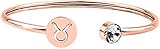 Zuo Bao Simple Rose Gold Zodiac Sign Cuff Bracelet with Birthstone Birthday Gift for Women (Taurus)