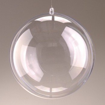 Lealoo Lot 2 Boules en Plastique Transparent séparable, diam. 16 cm, Contenant sécable plexi