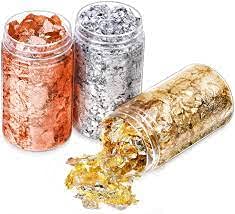 MA Gilding Flakes - Color 2.5 Imitation Gold, Silver, Color 0 Real Copper, (10-grm)3 Bottles Metallic Foil Flakes for Painting Arts and Crafts,Nail Art-image-47