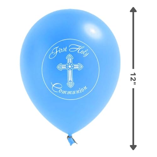 Ballons Communion Garçon pour une Décoration de Table Transparente et Bleue - 2