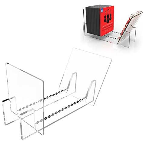 Boloyo Acrylic Vinyl Record Storage Holder, Clear CD Organizer Holder About 50 LP Storage Fit for 7 or 12 inch Vinyl Record Cover