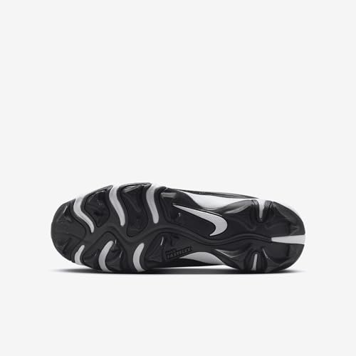 Nike Alpha Menace 4 Shark Big Kids' Football Cleats (Wide) (FQ4016-001, Black/Light Smoke Grey/Metallic Silver/White) Size 3.53