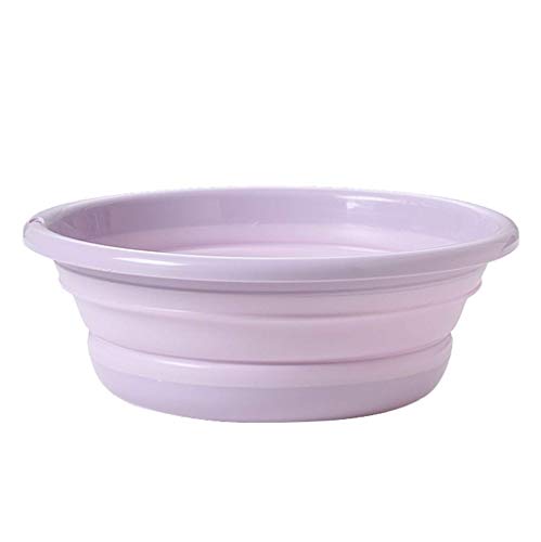 Preisvergleich Produktbild LQUIDE Zusammenlegbares rundes Mehrzweckwaschbecken für Reisen im Freien Camping Autowaschküche Zweiteilig (Farbe: Rosa, Größe: M), Blau, Mittel