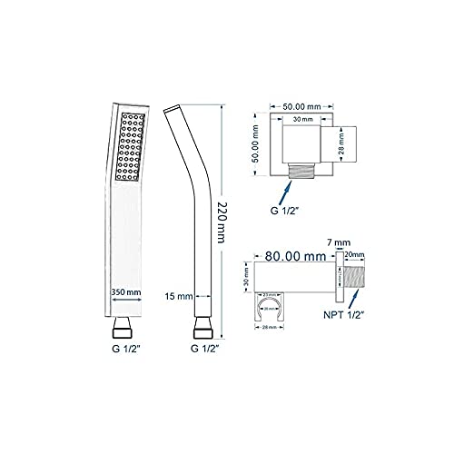 Whshower Handheld Shower Head Set With Shower Bracket And Shower Hose High Pressure Hand Held Shower Head Combo For Bath All Metal, Chrome Finsh #TOP5