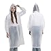 Lannitan 4 Pack Rain Poncho for Adults with Matching Disposable Shoe Covers, Lightweight Adult Ponchos with Hood Reusable for Travel and Outdoor Events, Convenient Ponchos Family Pack Reusable