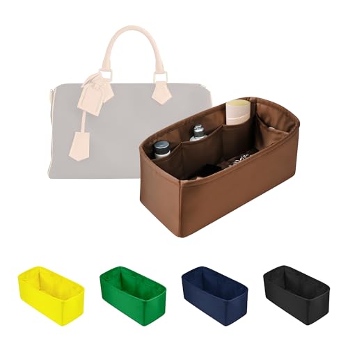 KINGS IN BAG Satin Purse Organizer for Speedy P9 25, Gold