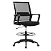 BestOffice Drafting Chair Tall Office Chair Adjustable Swivel Rolling Mesh Height with Lumbar Support Arms Footrest Mid Back for Adults Standing Desk Drafting Stool(Black)