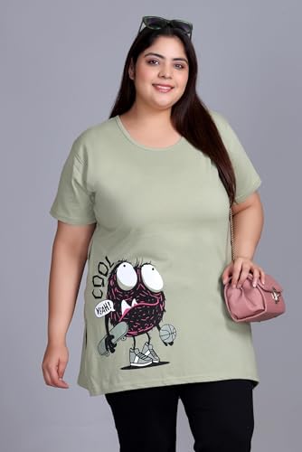 Image of In Love Women's Plus Size Longline T-Shirt with Side Pocket, 3 /4 Sleeve, Crew Neck