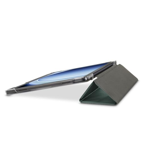 Hama Fold Clear Coque pour Samsung Galaxy Tab A9+ 11" - Housse Fonction Chevalet, Protection Fermeture Magnétique, Dos Transparent - Vert