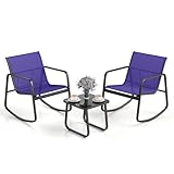 【Assemblage rapide】Les 2 chaises possèdent des barres transversales de support avec une conception à vis pour une installation facile, économisant du temps et des efforts. Dimension du fauteuil à bascule : 72 x 61 x 80 cm. Dimension de la table basse : 44 x 44 x 40 cm.