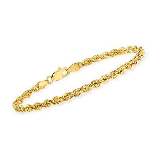 Ross-Simons 3.2mm 14kt Yellow Gold Rope-Chain Bracelet