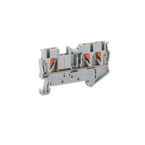 Conector eléctrico PT2.5-TW Twin push-in de 3 conductores para carril DIN, 10 unidades.