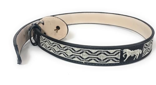 Kids Embroidered Black Charro Western Belt - Cowboy Rodeo Horse Cinto Bordado4