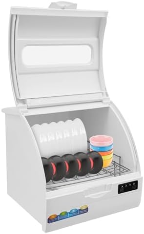 Countertop Dishwasher, Countertop Dishwasher Mini Dishwasher with 4 Wash Modes Compact Countertop Mini Dishwasher with Three Different Areas Dish Washer for Small Houses, Flats