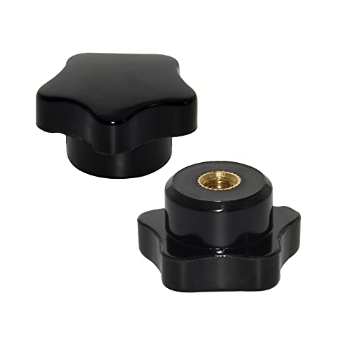 Flyshop Star Shape Hand Knobs M6 Female Thread, 6mm, 32mm OD, 10 Pieces