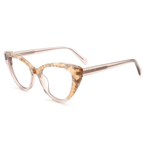 Montures de lunettes œil de chat pour femmes design pêche C4