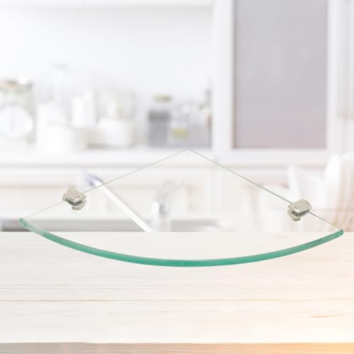 Estantería de baño de vidrio y estante esquinero triangular de pared para ducha y lavabo 3