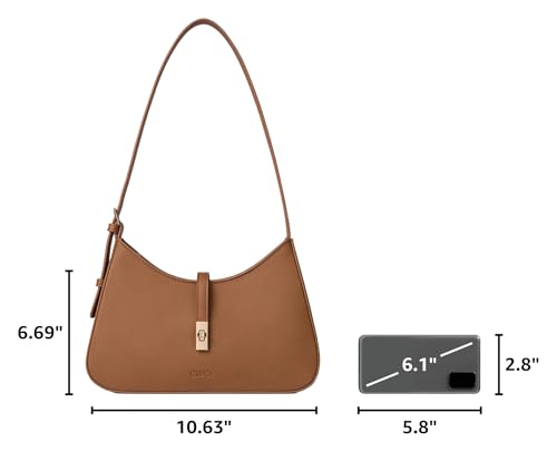 Image of CLUCI Shoulder Bag for Women, Purses for Women, Handbag Hobo Bags Vegan Leather Crossbody Purse with Adjustable Strap Brown