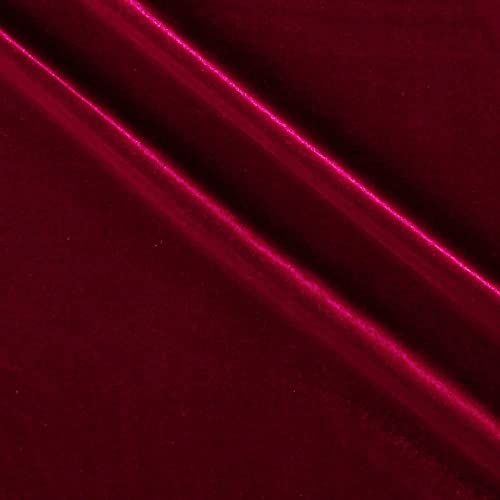 LA Fabric Spot Inc. Stretch Velvet Fabric is 58/60" inches Wide(10 Yard, Cranberry)