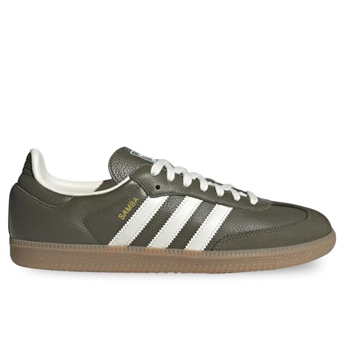 Image of adidas Samba Og Men's 3-Stripes Retro Contrast 70S Trainers (Olive, US 9.5)